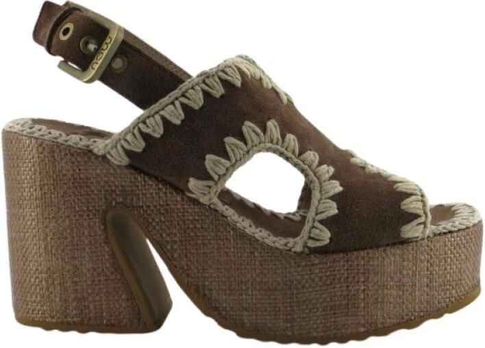 Mou Suède en Raffia Sandalen