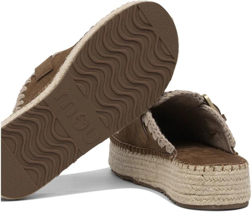 MOU Instappers Dames Jute Clog Plain Sue Maat: 38 Materiaal: Suède Kleur: Bruin - Foto 4