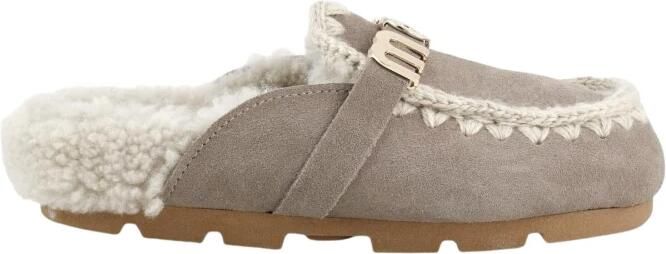 Mou Beige Sandalen met Schapenvacht Voering Beige Dames