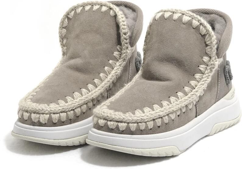 MOU Vachtlaarzen Dames Eskimo Jogger Glitter Logo Maat: 36 Materiaal: Suède Kleur: Bruin - Foto 2