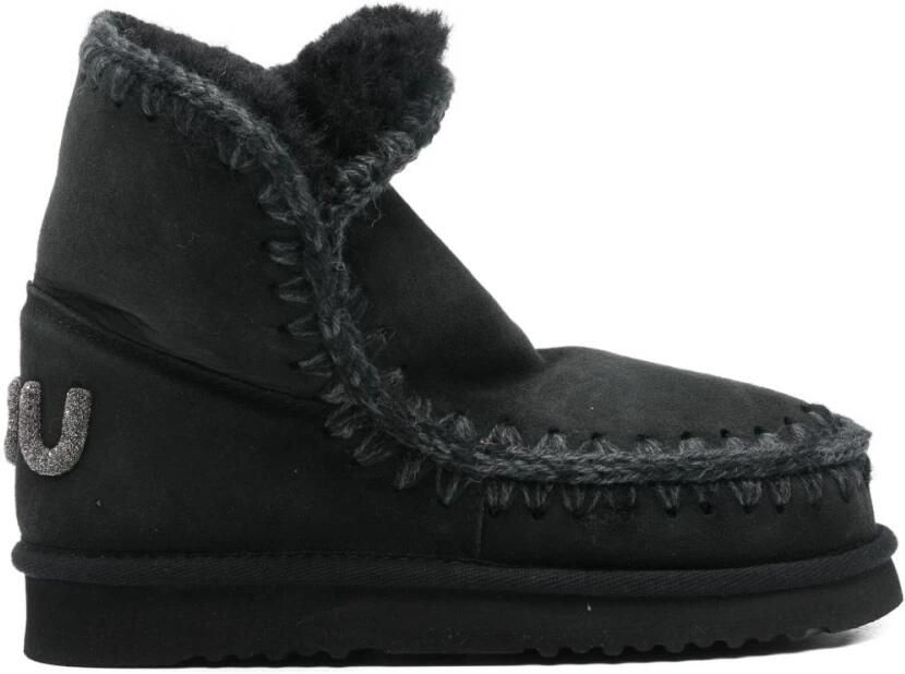 MOU Vachtlaarzen Dames Eskimo 18 Glitter Logo Maat: 39 Materiaal: Suède Kleur: Zwart - Foto 6