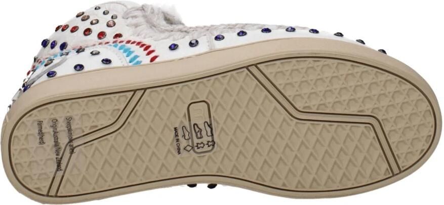 Mou Witte Leren Enkellaarzen met Studs