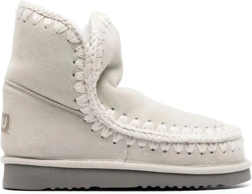 MOU Vachtlaarzen Dames Eskimo 18 Glitter Logo Suède Zilver