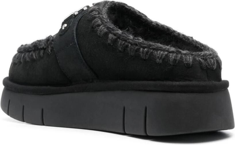 Mou Handgemaakte Bounce Clog met Gehaakte Details Black Dames - Foto 4