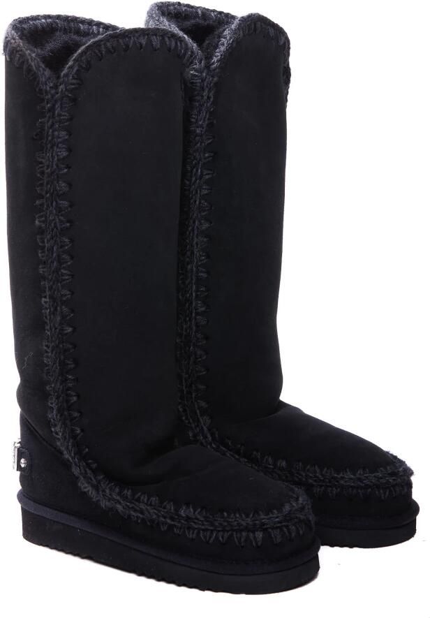 Mou Eskimo40 Rhinestones Logo Stivale Zwart Dames