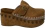 Mou 611001A Sabot Klomp Plain Vrouwen Brown Dames - Thumbnail 3