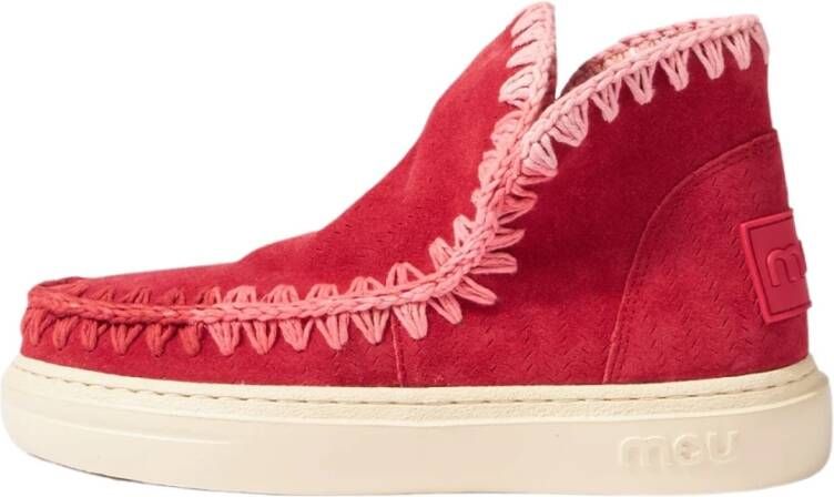 Mou Handgemaakte Zomer Eskimo Sneaker met Vintage Borduurwerk Red Dames