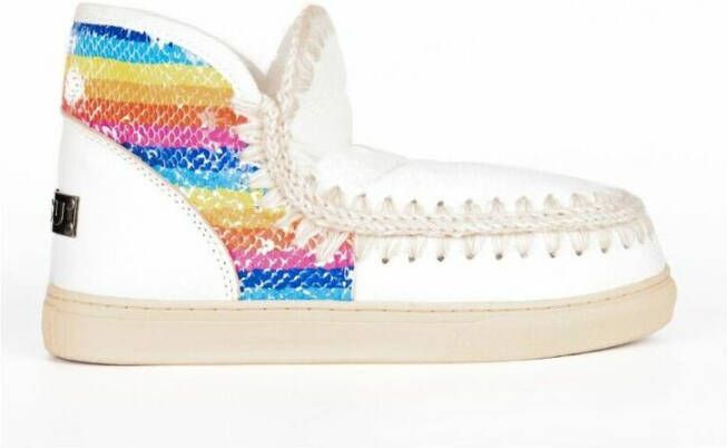 Mou Regenboog Witte Leren Sneakers - Foto 2