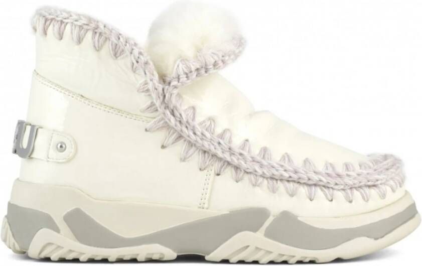 Mou Lace-up Boots White Dames