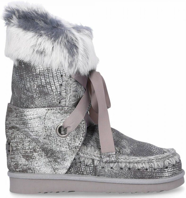 Mou Snowboots Lace Kaninchenfell Grijs Dames