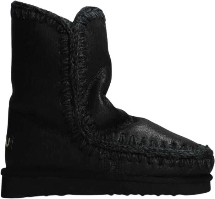 Mou Geëmbosseerde Spyral Zwarte Eskimo Laarzen Black Dames