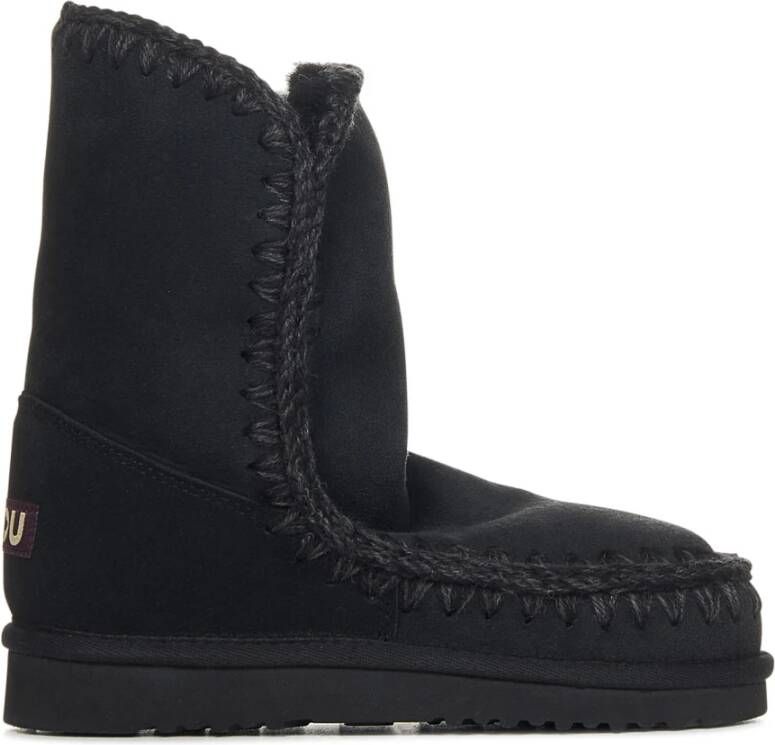 MOU Vachtlaarzen Dames Eskimo 18 Glitter Logo Maat: 36 Materiaal: Suède Kleur: Zwart - Foto 5