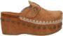 Mou 611001A Sabot Klomp Plain Vrouwen Brown Dames - Thumbnail 1