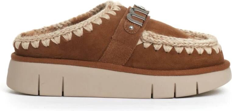 Mou Suède Leren Loafers met Metalen Logo