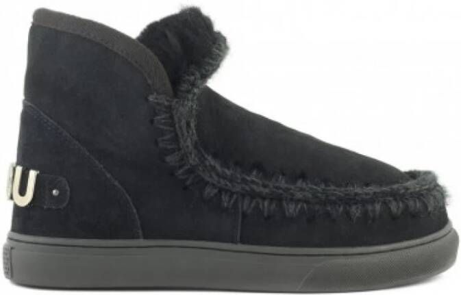 Mou Tronchetti Eskimo Sneaker Big Metallic Logo Zwart Dames