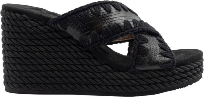 Mou Wig sandalen voor vrouwen Stof Touw