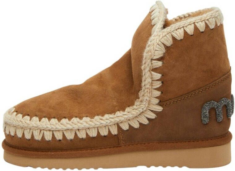 MOU Vachtlaarzen Dames Eskimo 18 Glitter Logo Maat: 36 Materiaal: Suède Kleur: Cognac - Foto 2