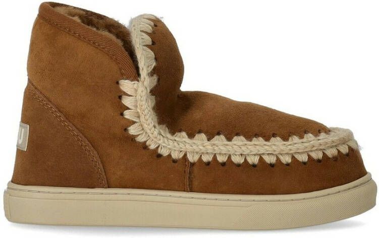 Mou Bruine Gehaakte Sneakerlaarzen Brown Dames