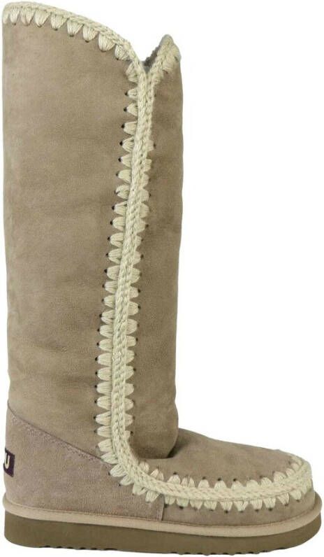 Mou Beige Gehaakte Schapenvachtlaarzen Beige Dames - Foto 6