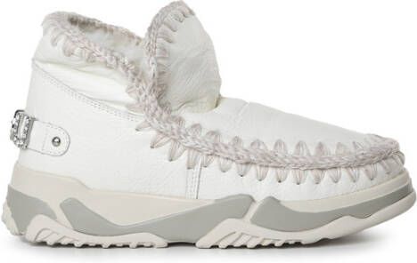Mou Witte Leren Winterlaarzen voor Vrouwen Beige Dames