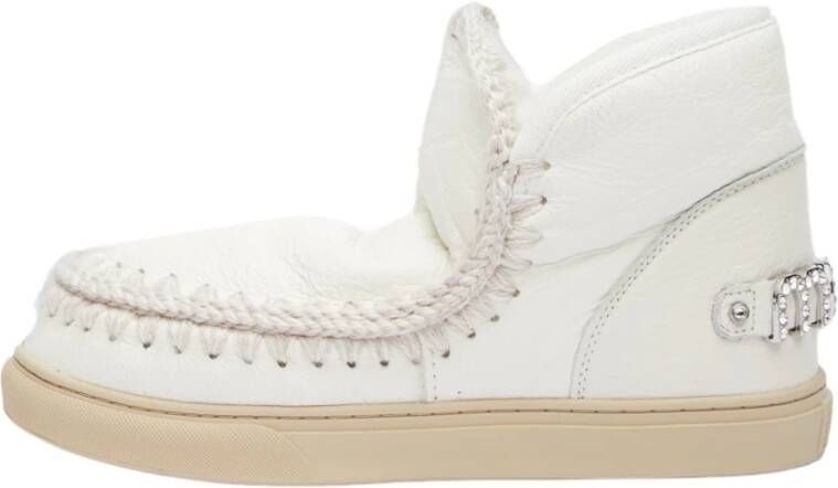 Mou Tronchetti Eskimo Sneaker With Rhinestone Big Letter Logo