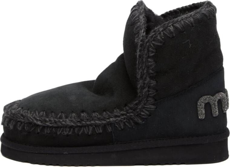 MOU Vachtlaarzen Dames Eskimo 18 Glitter Logo Maat: 39 Materiaal: Suède Kleur: Zwart - Foto 9