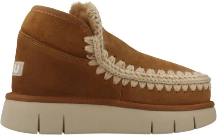 MOU Vachtlaarzen Dames Eskimo Bounce Sneaker Maat: 39 Materiaal: Suède Kleur: Cognac - Foto 6