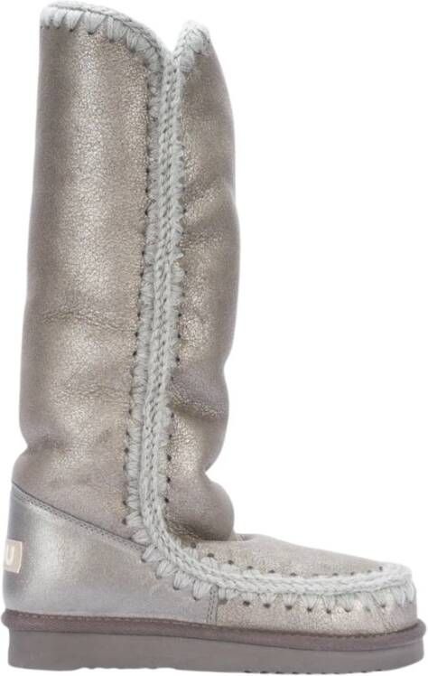 Mou Beige Gehaakte Schapenvachtlaarzen Beige Dames - Foto 10