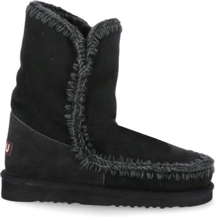 MOU Vachtlaarzen Dames Eskimo 18 Glitter Logo Suède Zwart