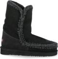 MOU Vachtlaarzen Dames Eskimo 18 Glitter Logo Suède Zwart - Zwart