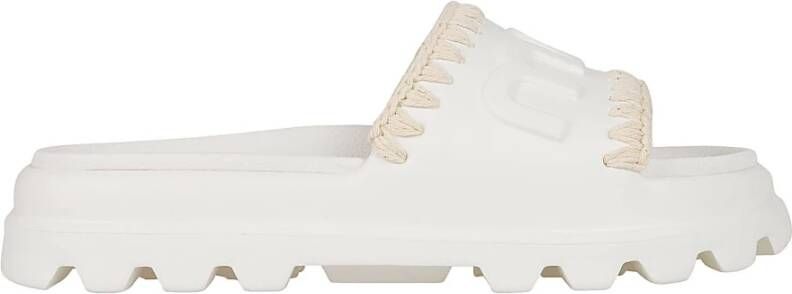 Mou Witte Eva Slide Sandaal White Dames
