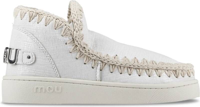 Mou Witte Leren Zomer Sneakers
