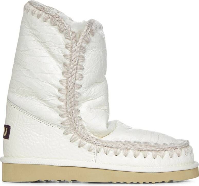Mou Witte Enkellaarzen Aw23 White Dames