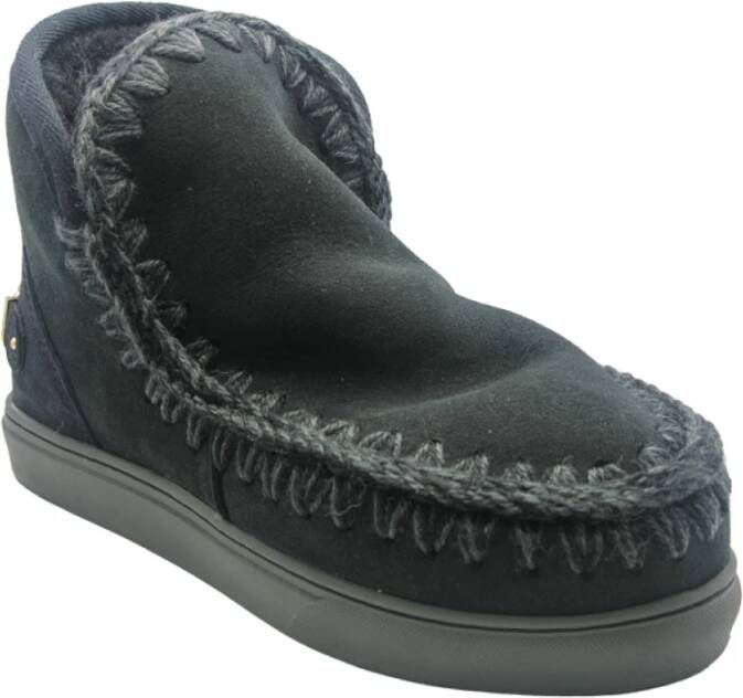 Mou Tronchetti Eskimo Sneaker Big Metallic Logo Zwart Dames