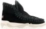 Mou Zwarte platte schoenen met wollen details - Thumbnail 1