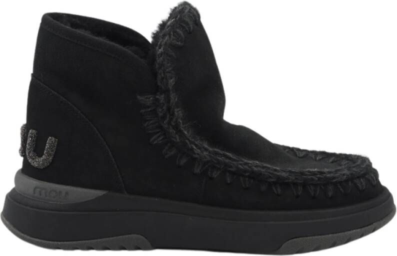 Mou Zwarte Shearling Jogger Laarzen
