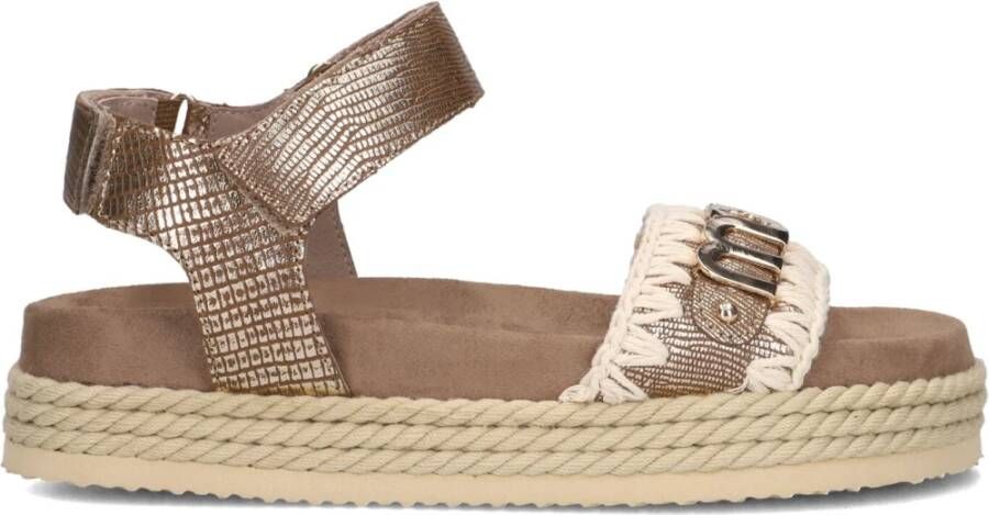 MOU Dames Rope Sandal Black With Strap Maat: 38 Materiaal: Leer Kleur: Bronskleurig - Foto 2