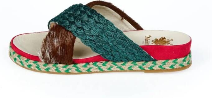 Mr&Mrs Italy Bont Sandaal Rubber Zool Contrast Rand Multicolor Dames