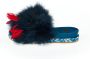 Mr&Mrs Italy Bont Veer Sandaal Rubber Zool Contrast Blue Dames - Thumbnail 7