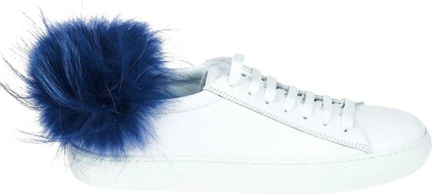 Mr&Mrs Italy Bont Pom Sneakers Contrasterende Hak White Dames