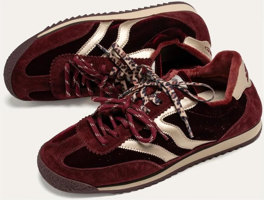 MRP dames sneaker Utah suède en velous rood en beige - Foto 5