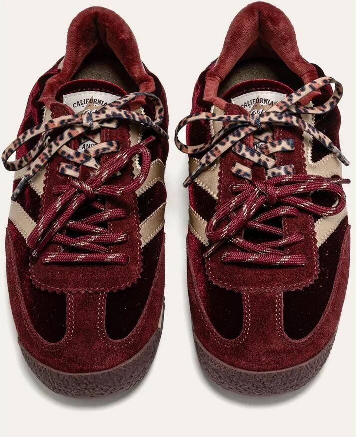 MRP dames sneaker Utah suède en velous rood en beige - Foto 4