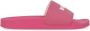 Msgm Fuchsia Rubber Slippers Front Logo Pink Dames - Thumbnail 1