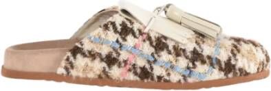 Msgm Geruite Wol Sabot Multicolor Dames