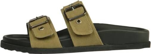 Msgm Groene Platte Sandalen Green Dames