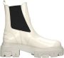 Msgm Leren Track Laarzen met Rits Beige Dames - Thumbnail 1