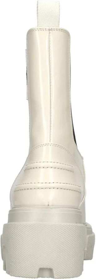 Msgm Leren Track Laarzen met Rits Beige Dames