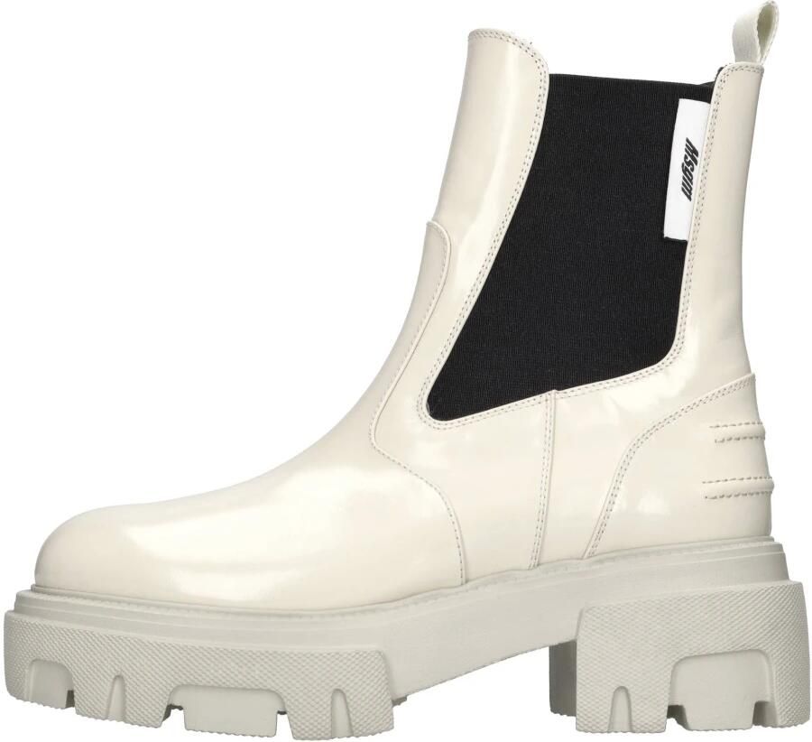 Msgm Leren Track Laarzen met Rits Beige Dames