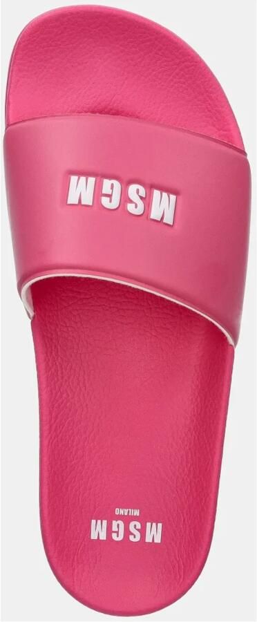 Msgm Fuchsia Rubber Slippers met Logo Relief - Foto 2