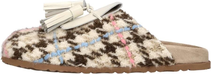 Msgm Geruite Wol Sabot Multicolor Dames
